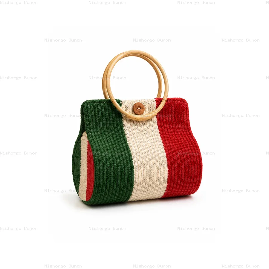 Stripe Knit Handbag